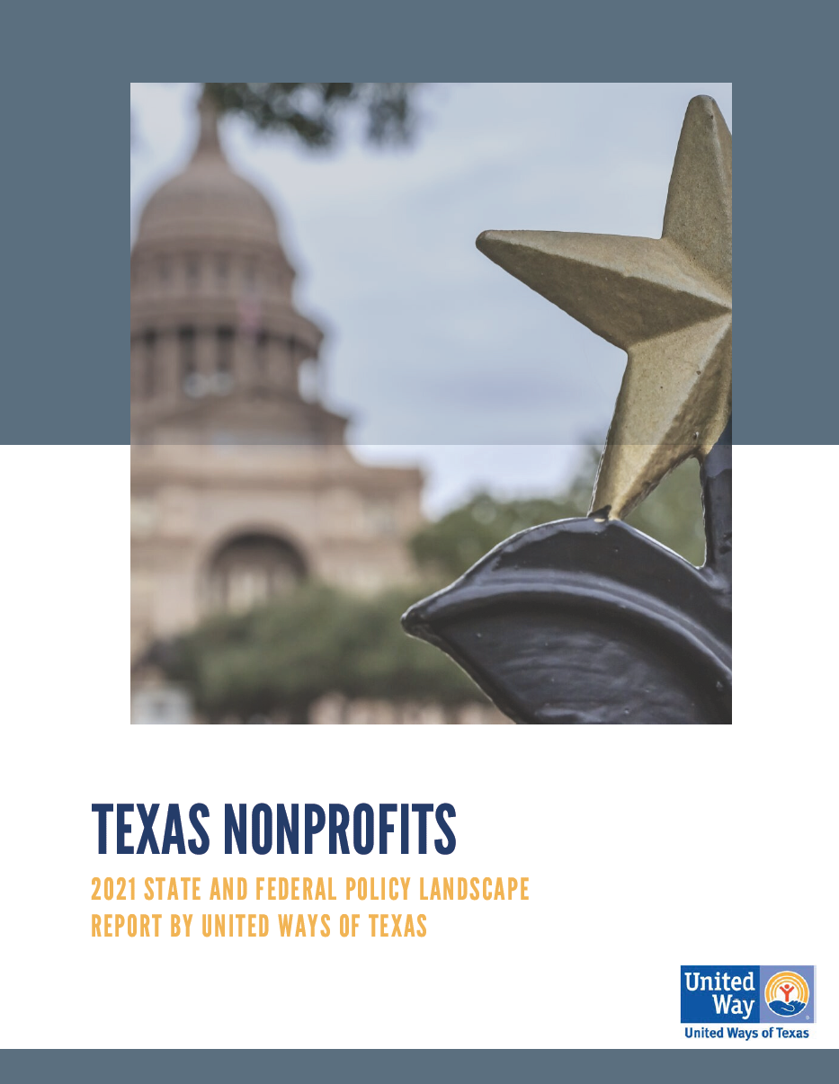 Report cover of Texas Nonprofits 2021 State and Federal Policy Landscape